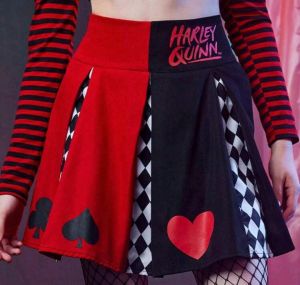 Adult Female Costumes to Hire - Harley Quinn Pattern Skirt - SMALL